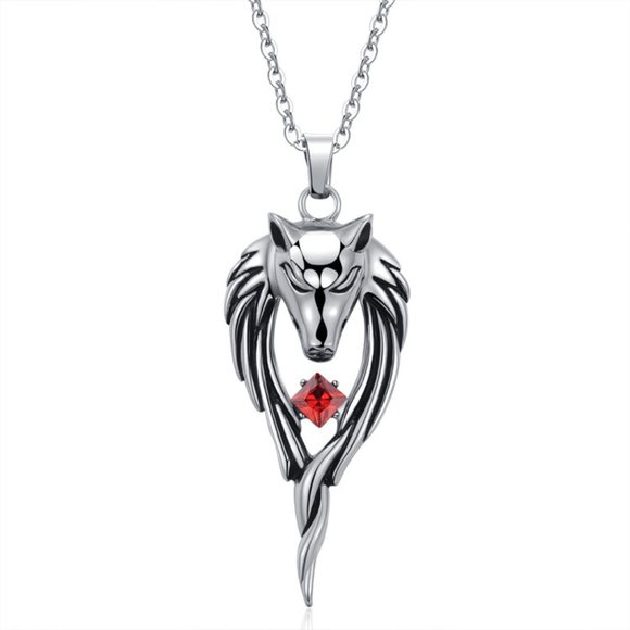 ❤️Retro domineering crystal wolf head pendant necklace for women/men, N90201P159 - Picture 3 of 7